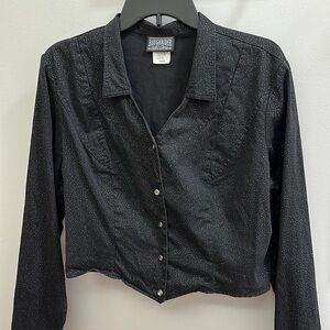 Roughrider cropped black glitter top